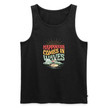 Certified Badass Forklift Operator Surfing Surfer - Men's Premium Organic Tank Top - black - Front - AI Model Male 178 light (178cm)
