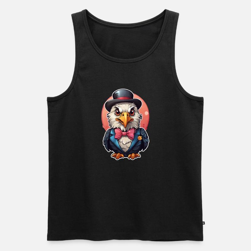 Funny Eagle Comic - Men's Premium Organic Tank Top - black