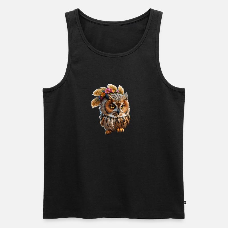 süße Eule - Männer Premium Bio Tank Top - Schwarz