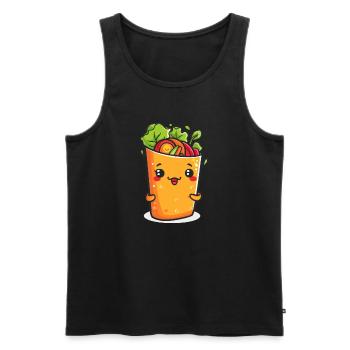 Funny Burrito Cartoon - Men's Premium Organic Tank Top - black - Front - AI Model Male 178 light (178cm)