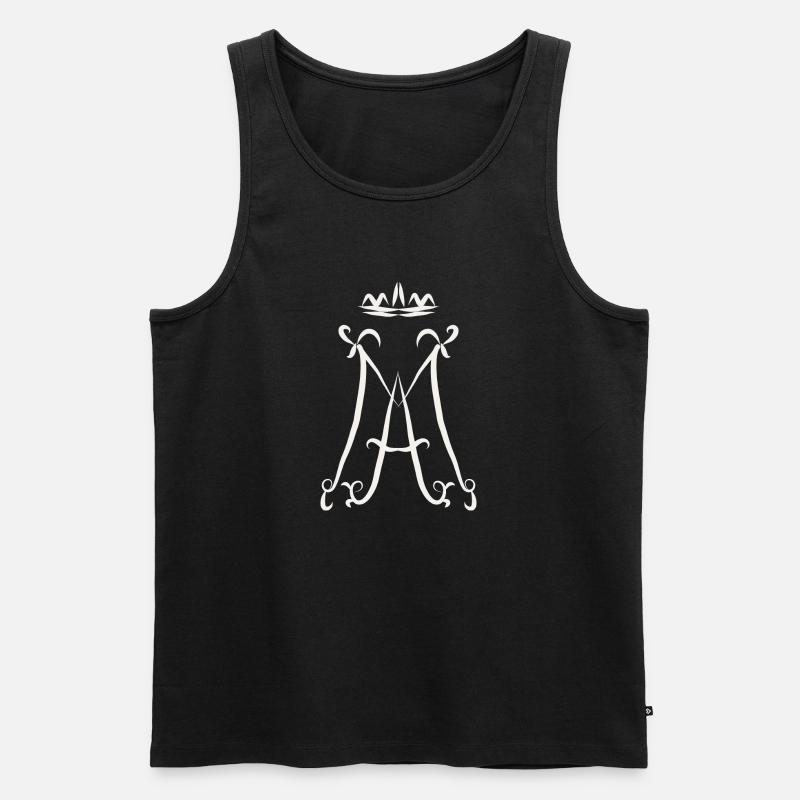 Ave Maria Monogramm - Männer Premium Bio Tank Top - Schwarz