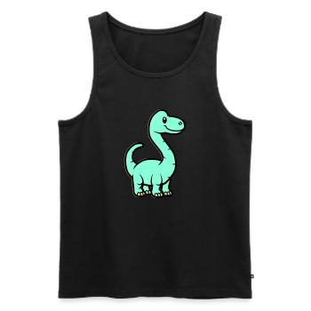 Bande dessinée Dinosaure Brontosaure - Débardeur bio Premium Homme - noir - Devant - Michal (187cm)