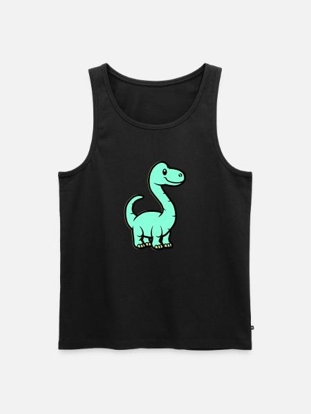 Dinosaur Brontosaurus Comic - Men's Premium Organic Tank Top - black