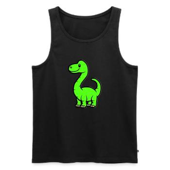 Bande dessinée Dinosaure Brontosaure - Débardeur bio Premium Homme - noir - Devant - Michal (187cm)