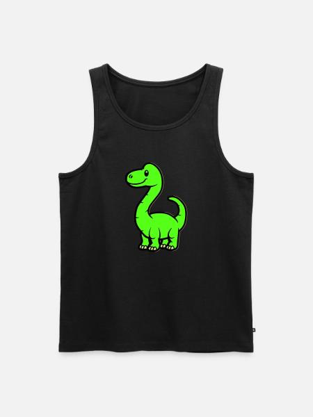 Dinosaur Brontosaurus Comic - Men's Premium Organic Tank Top - black