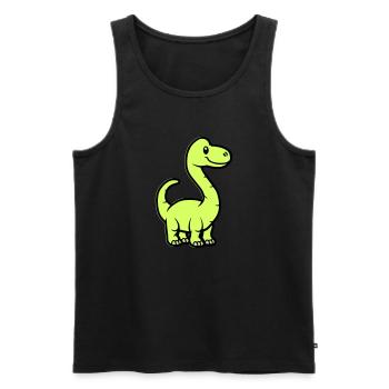 Dinosaurier Brontosaurus Comic - Männer Premium Bio Tank Top - Schwarz - Vorne - AI Model Male 178 light (178cm)