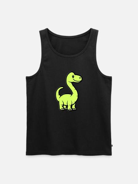 Dinosaur Brontosaurus Comic - Men's Premium Organic Tank Top - black