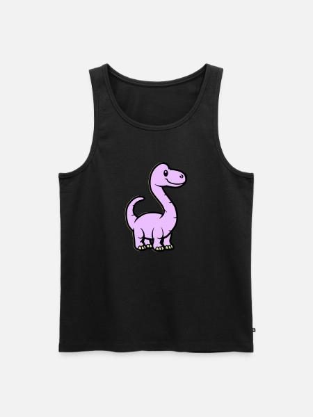 Dinosaur Brontosaurus Comic - Men's Premium Organic Tank Top - black