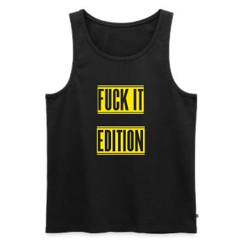 Édition Fuck it - Débardeur bio Premium Homme - noir - Devant - Michal (187cm)
