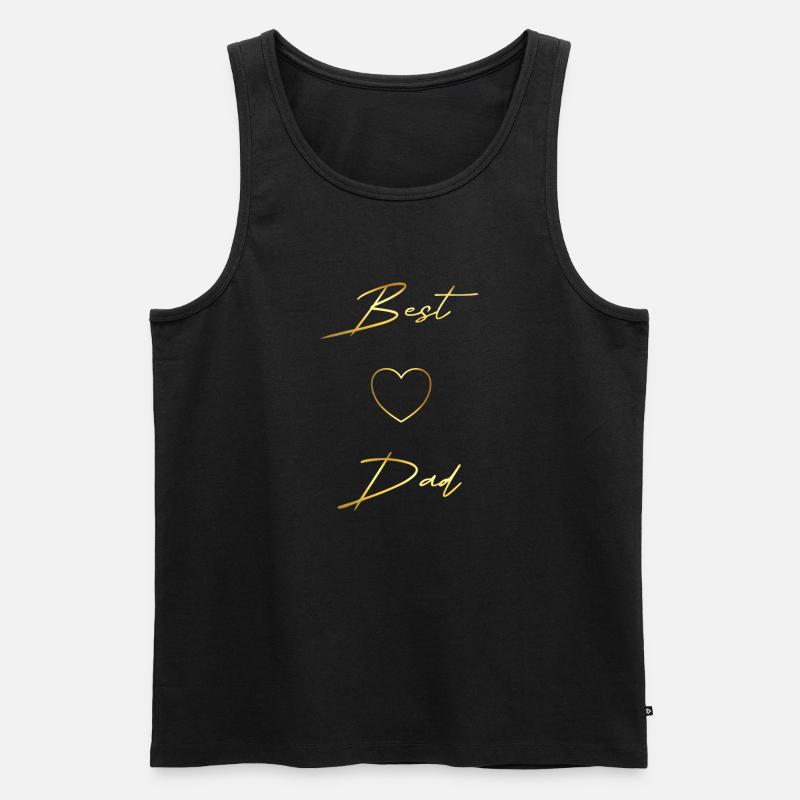 Best Dad gold Design - Männer Premium Bio Tank Top - Schwarz