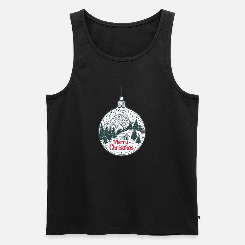 SPREAD Frohe Weihnachtskugel - Männer Premium Bio Tank Top - Schwarz