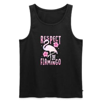 Respect The Flamingo Pink Bird Cute - Men's Premium Organic Tank Top - black - Front - AI Model Male 178 light (178cm)