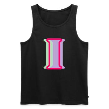 Lettre i multicolore - Débardeur bio Premium Homme - noir - Devant - AI Model Male 178 light (178cm)