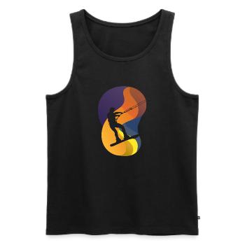 Wakeboarden Board - Männer Premium Bio Tank Top - Schwarz - Vorne - AI Model Male 178 light (178cm)