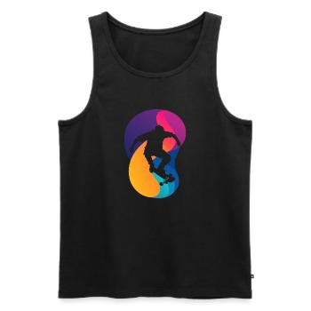 Skater Skate - Männer Premium Bio Tank Top - Schwarz - Vorne - Michal (187cm)