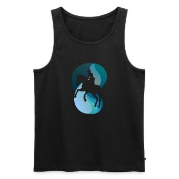 École d’équitation de dressage - Débardeur bio Premium Homme - noir - Devant - Michal (187cm)