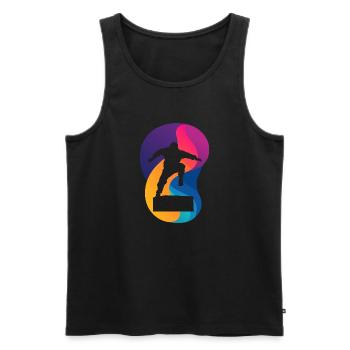Parkour runner traceurs - Men's Premium Organic Tank Top - black - Front - Michal (187cm)