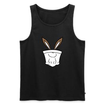 Lapin Oreilles De Lapin Trou Sac Caché Drôle Mignon - Débardeur bio Premium Homme - noir - Devant - Michal (187cm)