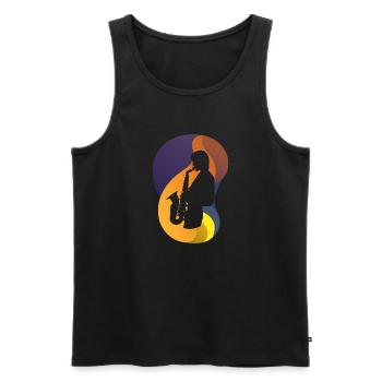 Saxophonist Jazz Brass Band - Men's Premium Organic Tank Top - black - Front - Michal (187cm)