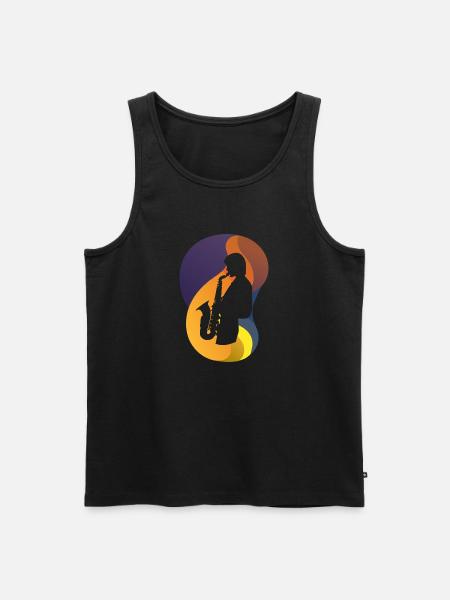 Saxophonist Jazz Brass Band - Men's Premium Organic Tank Top - black
