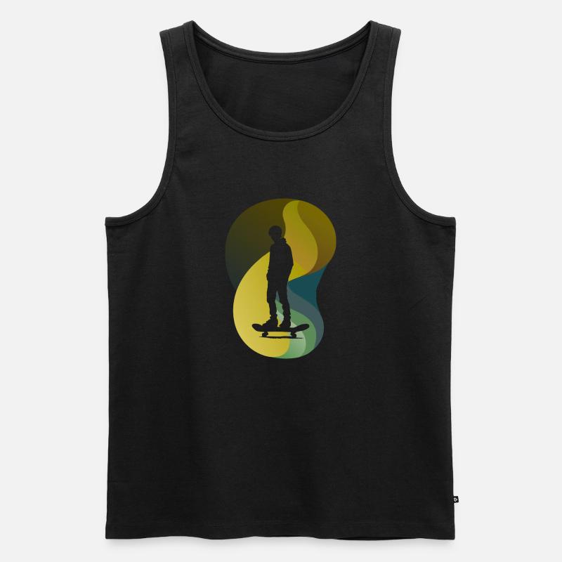 Longboard Boarder Skate - Männer Premium Bio Tank Top - Schwarz