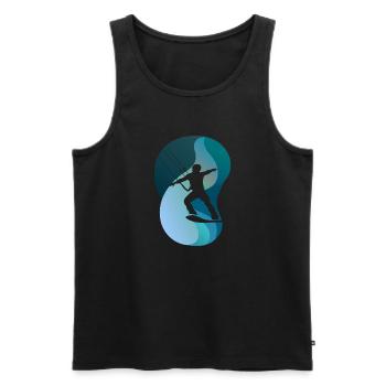 Wakeboard Wakeboarding Wakeboarder - Débardeur bio Premium Homme - noir - Devant - AI Model Male 178 light (178cm)