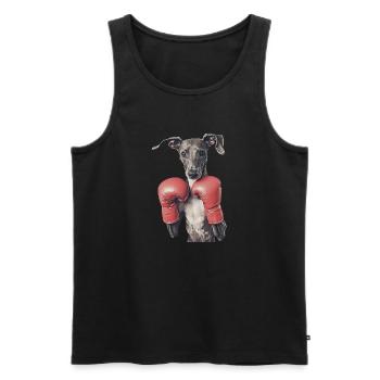 Windhund - Männer Premium Bio Tank Top - Schwarz - Vorne - AI Model Male 178 light (178cm)