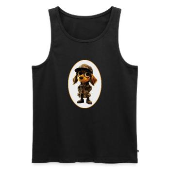Detektiv Hund - Männer Premium Bio Tank Top - Schwarz - Vorne - Michal (187cm)
