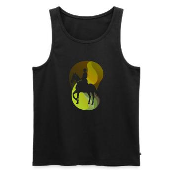 Dressage Horse Riding School Show Jumping - Men's Premium Organic Tank Top - black - Front - AI Model Male 178 light (178cm)