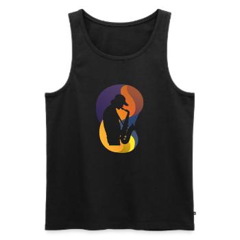 Saxophonist Orleans Blaskapelle - Männer Premium Bio Tank Top - Schwarz - Vorne - Michal (187cm)