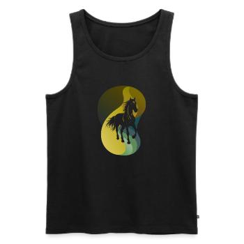 Pferd Ross Pferde - Männer Premium Bio Tank Top - Schwarz - Vorne - Michal (187cm)