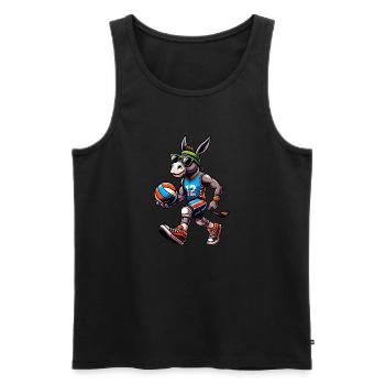 Cooler Volleyball-Esel Mit Stil - Männer Premium Bio Tank Top - Schwarz - Vorne - AI Model Male 178 light (178cm)