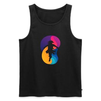 Piratenflagge Piratenbucht Piratenschiff - Männer Premium Bio Tank Top - Schwarz - Vorne - Michal (187cm)