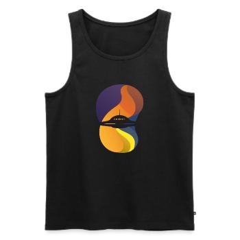 Ufo Weltall Invasion - Männer Premium Bio Tank Top - Schwarz - Vorne - AI Model Male 178 light (178cm)