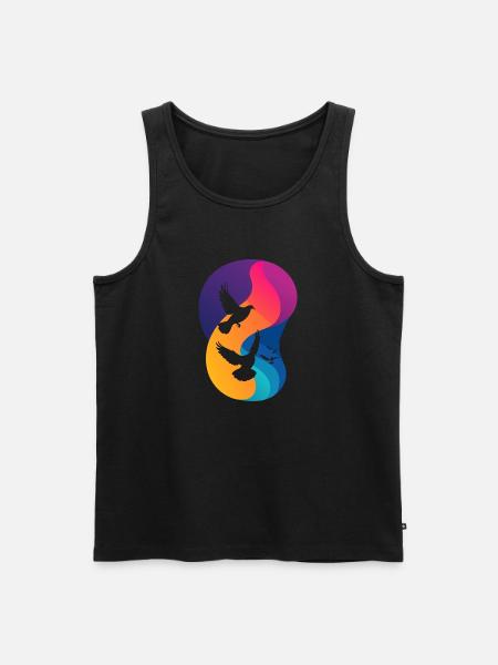Taube Tauben Peacezeichen - Männer Premium Bio Tank Top - Schwarz