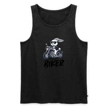 hase motorrad biker - Männer Premium Bio Tank Top - Schwarz - Vorne - Michal (187cm)