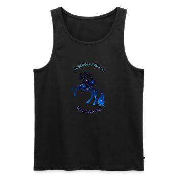 Kosmisches Einhorn - Männer Premium Bio Tank Top - Schwarz - Vorne - AI Model Male 178 light (178cm)