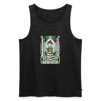 The Reader Tarot Card Design - Men's Premium Organic Tank Top - black - Front - AI Model Male 178 light (178cm)