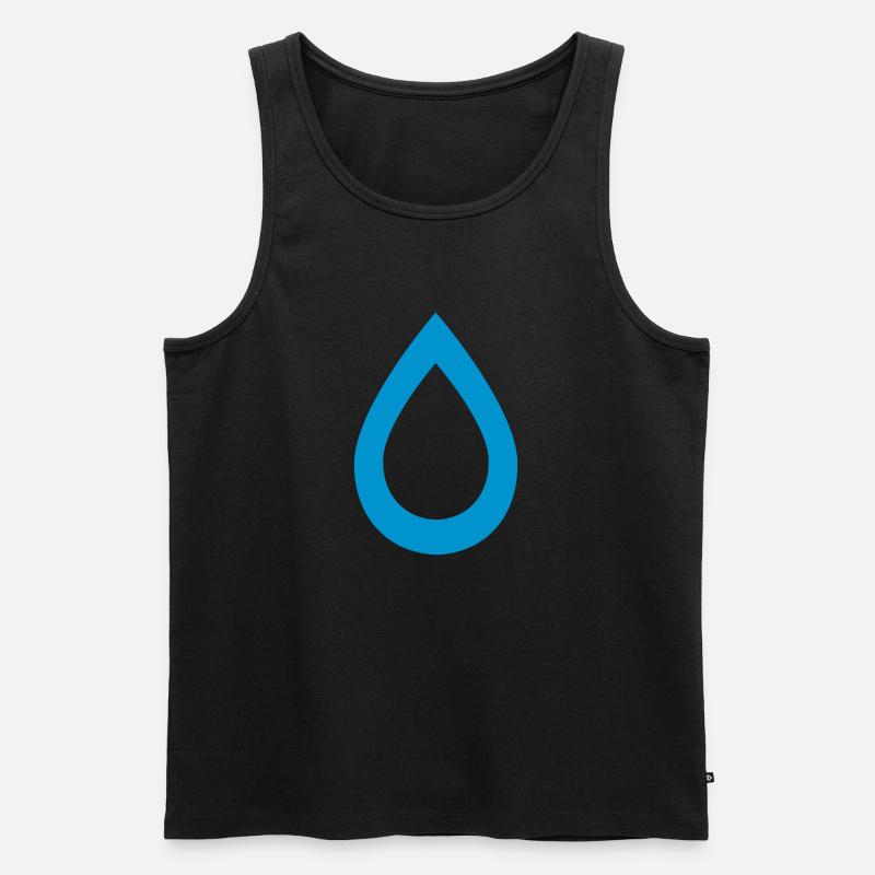 Wassertropfen - Männer Premium Bio Tank Top - Schwarz