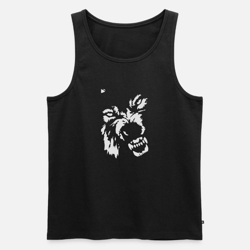 Wolf - Männer Premium Bio Tank Top - Schwarz