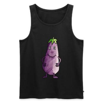 Aubergine - Männer Premium Bio Tank Top - Schwarz - Vorne - AI Model Male 178 light (178cm)