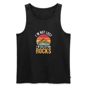 Gology Gologist Felsen Vintage Mineralien Sprüche - Männer Premium Bio Tank Top - Schwarz - Vorne - Michal (187cm)