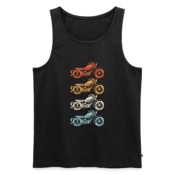 Motorrad Retro Chopper Biker Motorradfahrer - Männer Premium Bio Tank Top - Schwarz - Vorne - Michal (187cm)