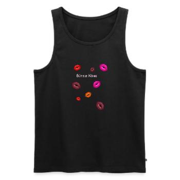Bützje, baisers, roi, carnaval, lèvres - Débardeur bio Premium Homme - noir - Devant - Michal (187cm)