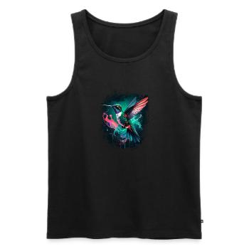 kolibri,vogel, illustration,bunt,graffiti - Männer Premium Bio Tank Top - Schwarz - Vorne - AI Model Male 178 light (178cm)
