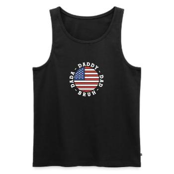 Patriotischer Dada Daddy Dad Bruh Vatertag 4. Juli - Männer Premium Bio Tank Top - Schwarz - Vorne - AI Model Male 178 light (178cm)