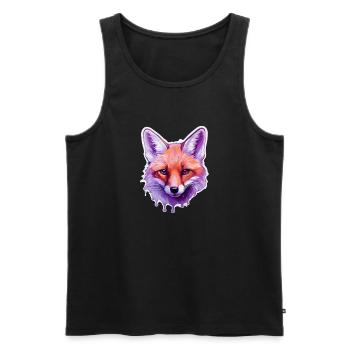 Colorful Fox Head - Men's Premium Organic Tank Top - black - Front - AI Model Male 178 light (178cm)