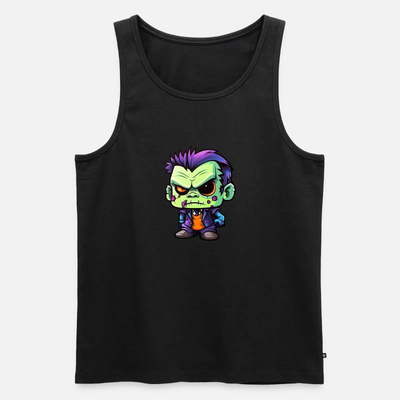 Monster im Chibi Look - Männer Premium Bio Tank Top - Schwarz