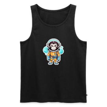 Monkey Astronaut Illustration - Men's Premium Organic Tank Top - black - Front - AI Model Male 178 light (178cm)