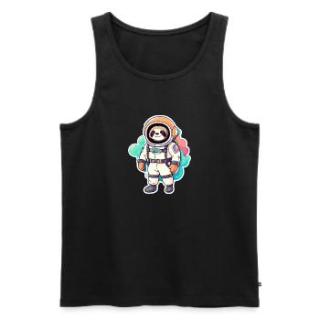 Faultier Astronaut Illustration - Männer Premium Bio Tank Top - Schwarz - Vorne - AI Model Male 178 light (178cm)